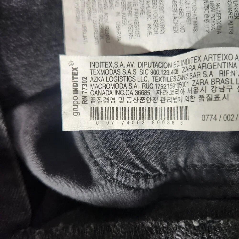 Zara Washed Black Distressed Mid Rise Button Fly Denim Shorts Size 4 - Picture 5 of 8